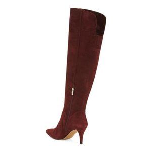 VINCE CAMUTO Suede Sesselti Wide Calf Tall Shaft Boots - Size 7 - Bordeaux Color